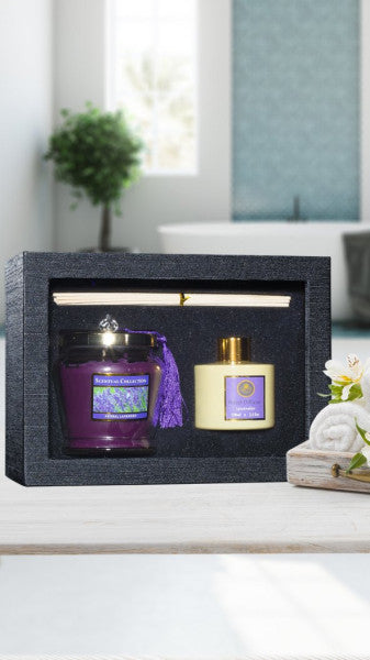 Arcus Lavender & Lavender Decorative Candle and Air Freshener Set