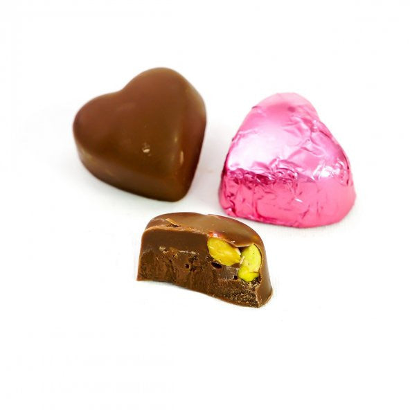 Bulk Gilded Heart Chocolate Pink 250G