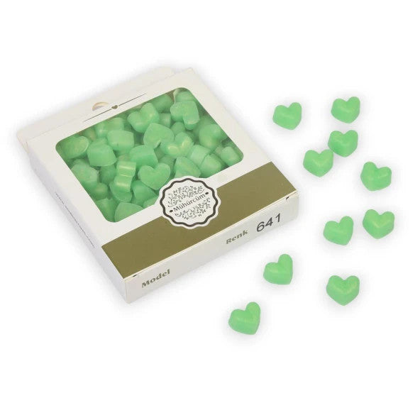 Seal Wax Melting Heart Beads Package Model No: 641 GREEN APPLE