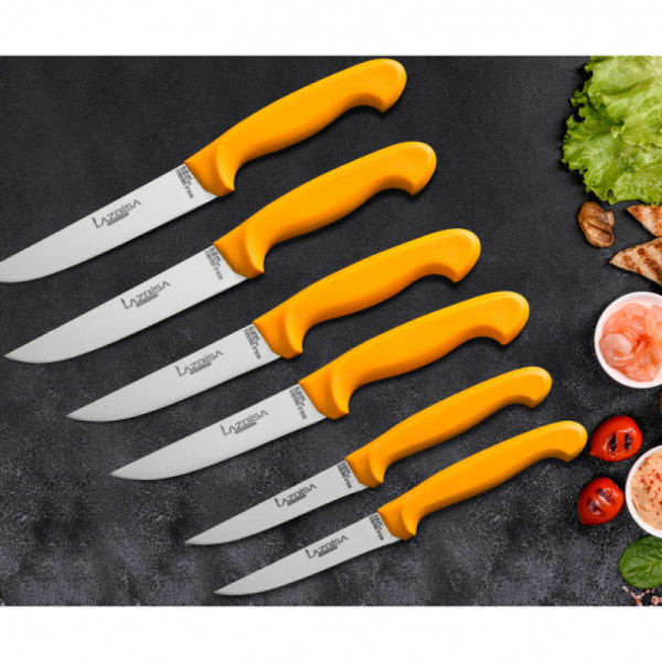 Lazbisa Kitchen Knife Set Meat Vegetable Fruit Bread Knife 6 Pcs Gold Series