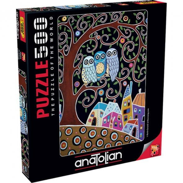 Anatolian Three Owls 500 Piece Jigsaw Puzzle