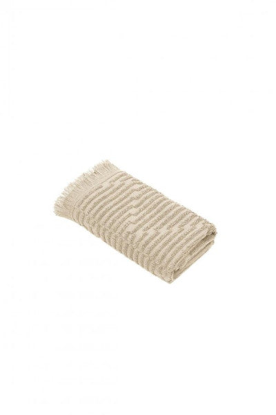 Green Black Anisa Hand Towel 100% Cotton Combed Jacquard Beige 30X50 Cm