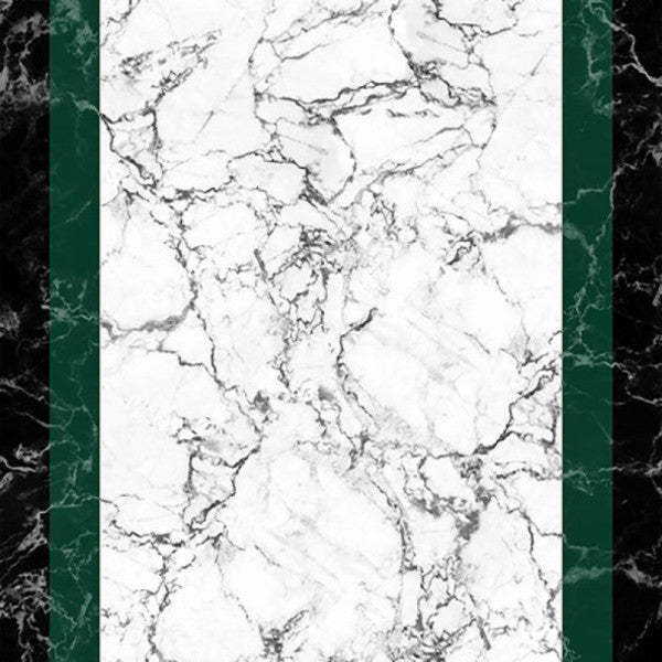 Frenda Home Frame Marble Td549-00 Non-Slip Leather Base Decorative Carpet Green 80X150