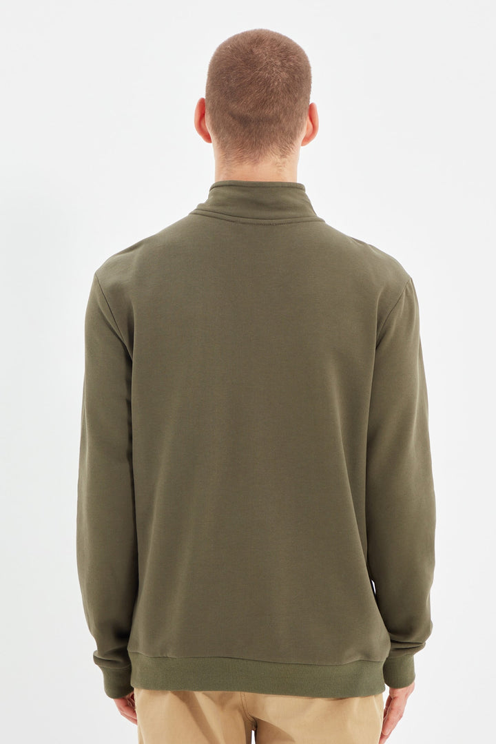 Wetsuit Tops |  Trendyol Man Men Regular Fit Zippered Turtleneck Long Sleeve Basic Sweatshirt Tmnaw21Sw0304.