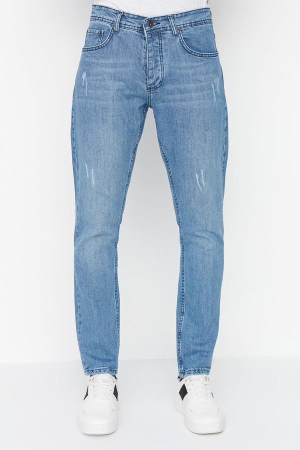 TRENDYOL MAN Men's Flexible Fabric Rake Destroyed Slim Fit Jeans Denim Trousers TMNSS21JE0067
