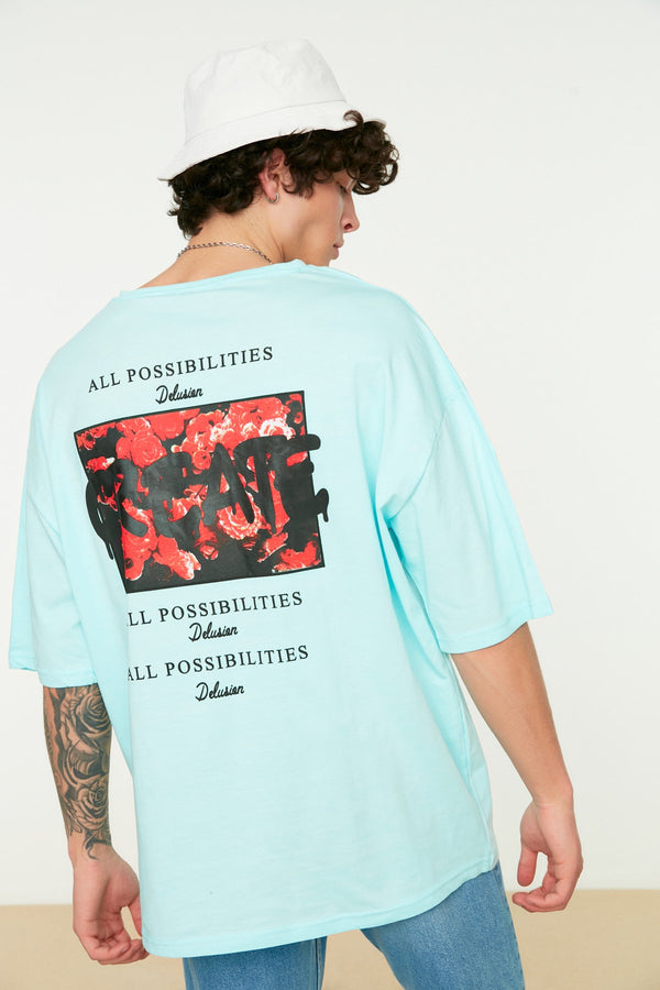 TRENDYOL MAN Men's Oversize Printed Short Sleeved T-Shirt TMNSS21TS0878