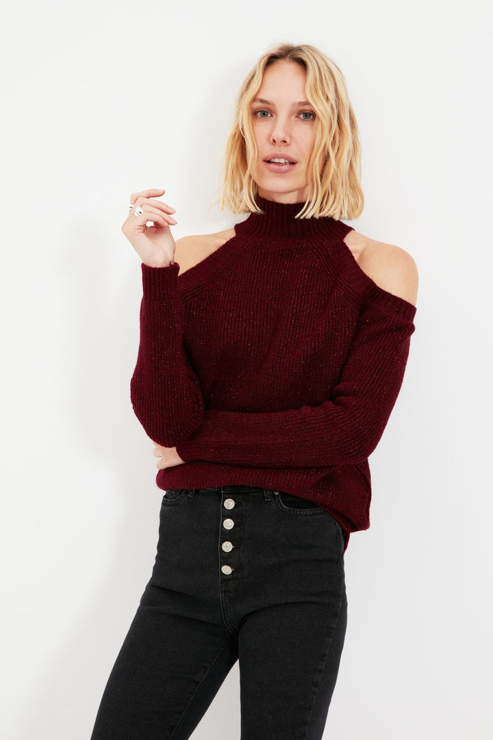 Knitted Vest |  Trendyolmilla Glitter Cut-Out Detailed Knitwear Sweater Twoaw20Xs0006.