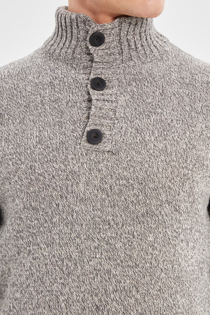 Knitted Vest |  Trendyol Man Men's Slim Fit Half Fisherman Buttoned Knitwear Sweater Tmnaw21Kz0394.