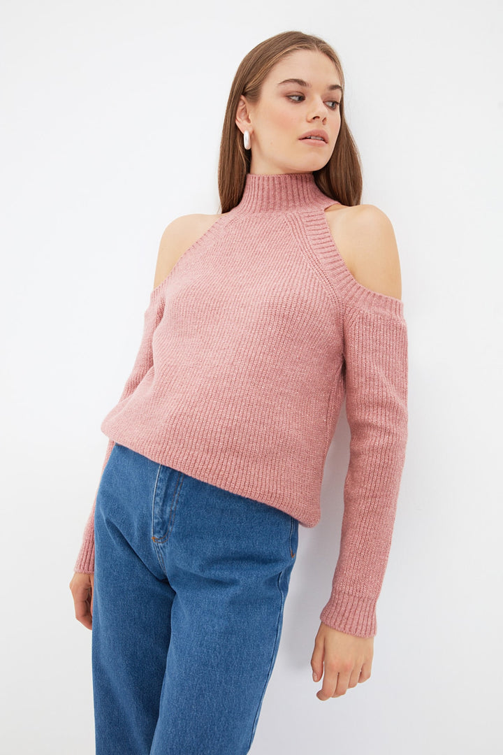 Knitted Vest |  Trendyolmilla Glitter Cut-Out Detailed Knitwear Sweater Twoaw20Xs0006.
