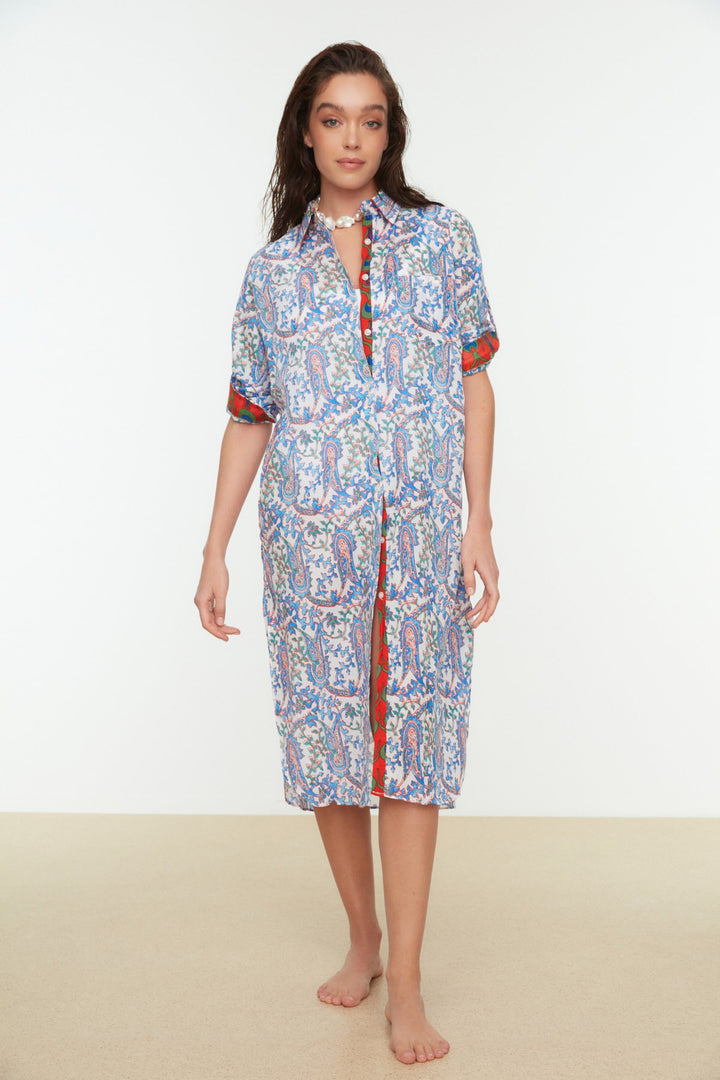 Blazers & Vests |  Trendyolmilla Multi Color Printed Long Voile Kimono&caftan Tbess20Km0017.