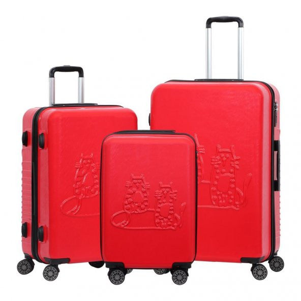 Biggdesign Cats Red 3-piece suitcase set