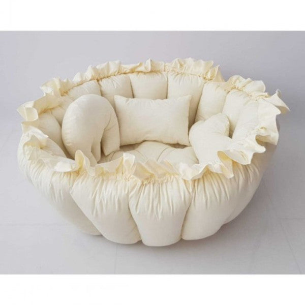 Babynest-Sleep And Play Cushion Cotton Fabric Cream