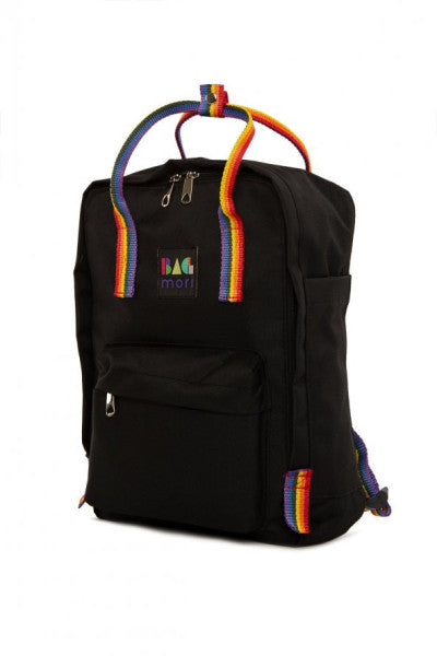 Bagmori Black Colored Column Square Strap Adjustable Backpack