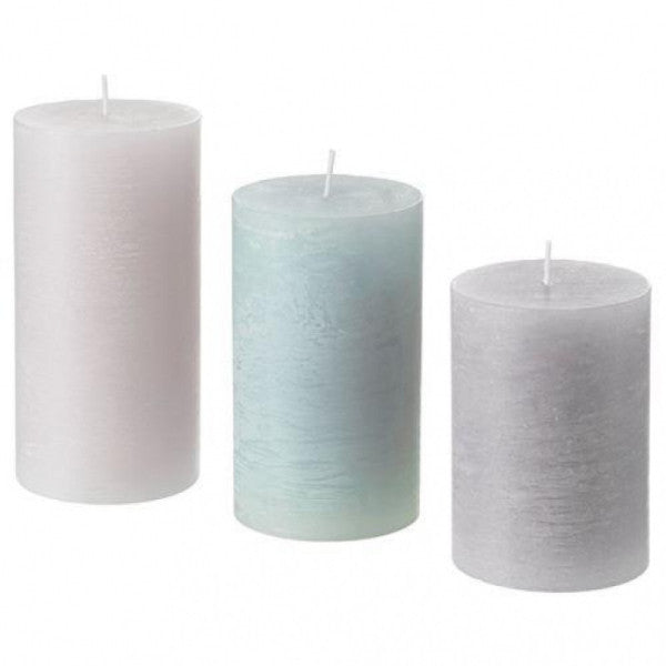 Ikea Informera Decorative 3 Piece Block Candle Set Gray