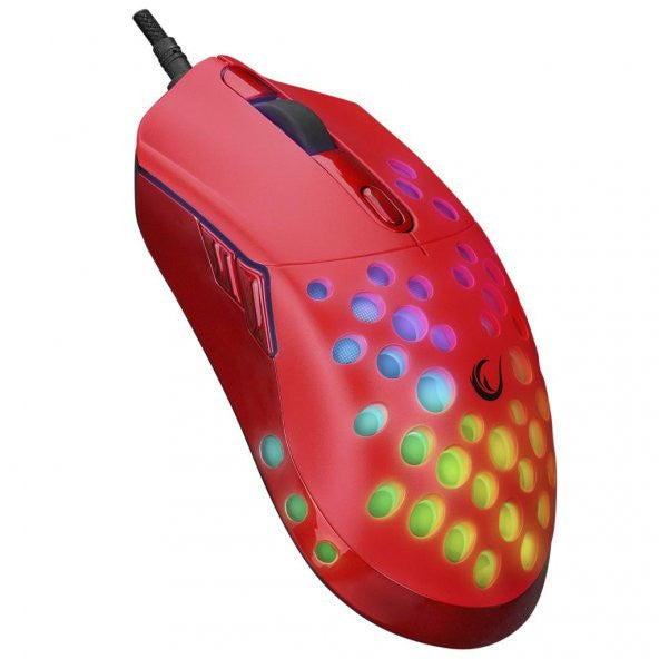 Rampage Smx-R66 Rocket Ultra Light Red Rgb Led 12000Dpi Gaming Mouse