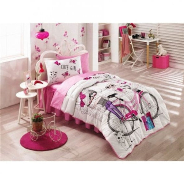 Tac Kristal Cute Girls Sleeping Set Cute Girl Single Sleeping Set