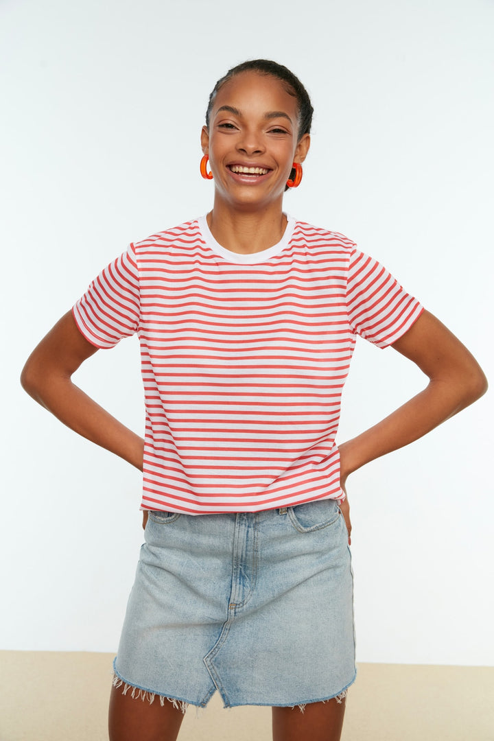 Shirts & Tops |  Trendyolmilla Indigo-Pink 100% Cotton Single Jersey Crew Neck 2-Pack Basic Knitted T-Shirt Twoss20Ts0141.