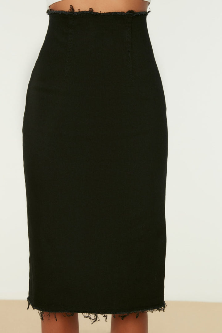 Wetsuit Bottoms |  Trendyolmilla Skirt Tasseled Denim Skirt Twoss19Wl0010.