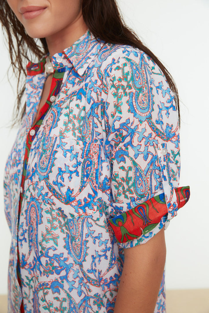 Blazers & Vests |  Trendyolmilla Multi Color Printed Long Voile Kimono&caftan Tbess20Km0017.