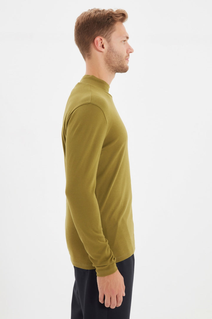 Shirts & Tops |  Trendyol Man Men's Basic Slim Fit 100% Cotton Long Sleeve Half Turtleneck Tshirt Tmnaw20Ts0210.