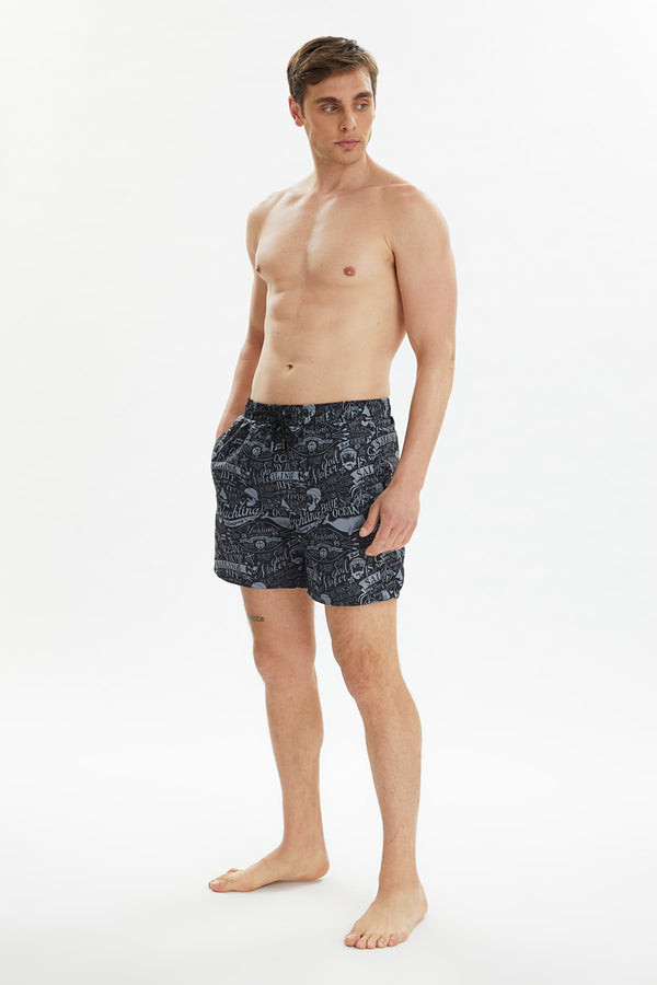 Trendyol Man Men's Text Printed Standard Size Swimwear Marine Shorts Tmnss20Ds0003