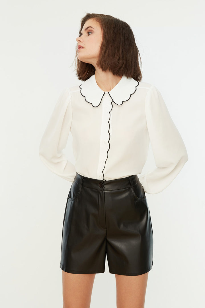 Shirt |  Trendyolmilla Leather Look Pocket Shorts & Bermuda Twoaw21Sr0014.