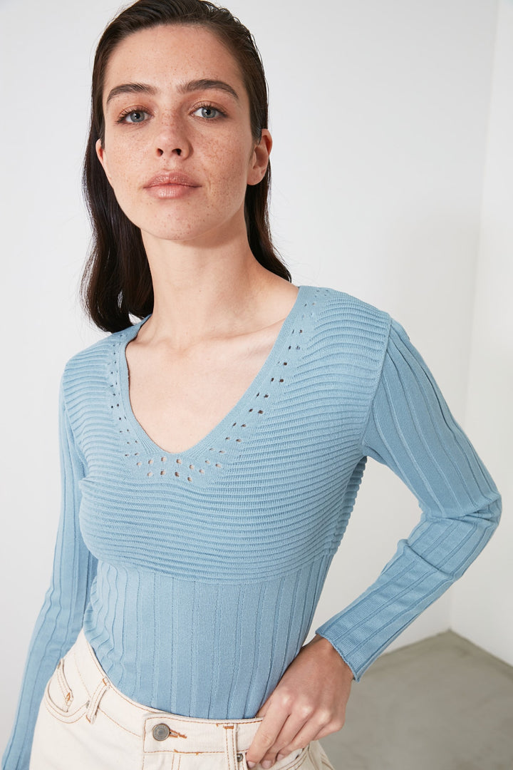 Knitted Vest |  Trendyolmilla Knitted Detailed Knitwear Sweater Twoaw21Kz2385.