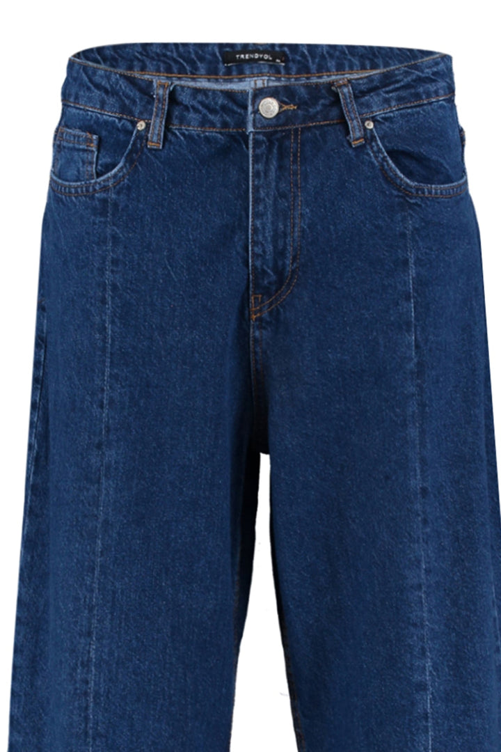 Trendyol Curve Light Blue High Waist Wide Cut Jeans TBBSS22JE0211 - Trendyol