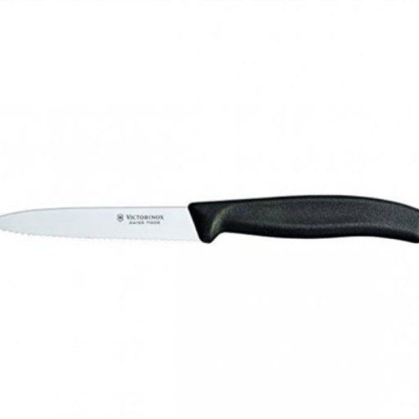 Victorinox Paring Knife 10Cm Black Pointed Saw