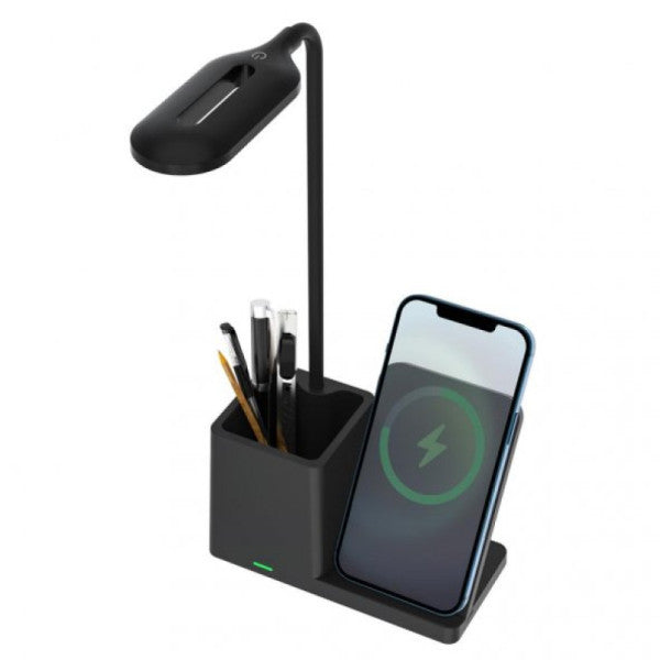 S-Link Sl-M9054 Black Typec 10W Wireless Charger Desk Lamp With Pen Holder
