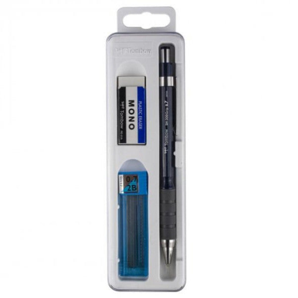 TOMBOW çok yönlü kalem sh-300 kavrama 0.7 mm plastik kutulu set koyu mavi