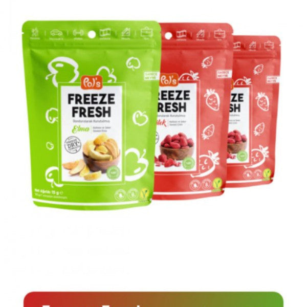 2 Pcs Freeze Fresh Freeze Dried Strawberry 1 Slice Apple