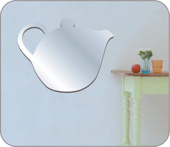 Wall Décor |  Mirrored Wall Decorations (Sticker) Shaped Teapot.