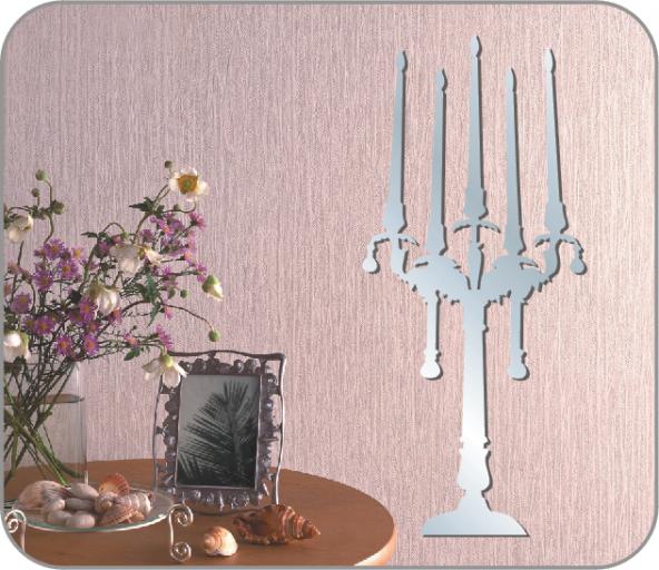 Wall Décor |  Mirrored Wall Decorations (Sticker) Shaped Candelabra.