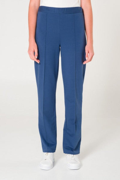 Elastic Waist Sweatpants Tube Trousers Indigo