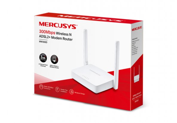 Network & Modem |  Tp-Link Tl-Mw300D Mercury's 300Mbps Wireless N Adsl2+ Modem.