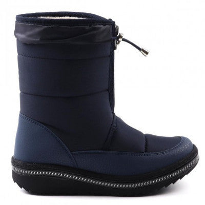 Zippered Snow Boots Girls Shoes Navy Blue Foz
