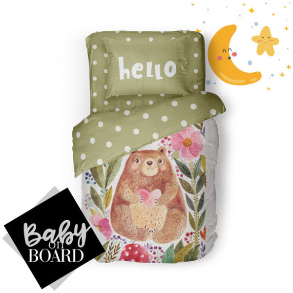 Hello Helen George Green Baby Bed Linens