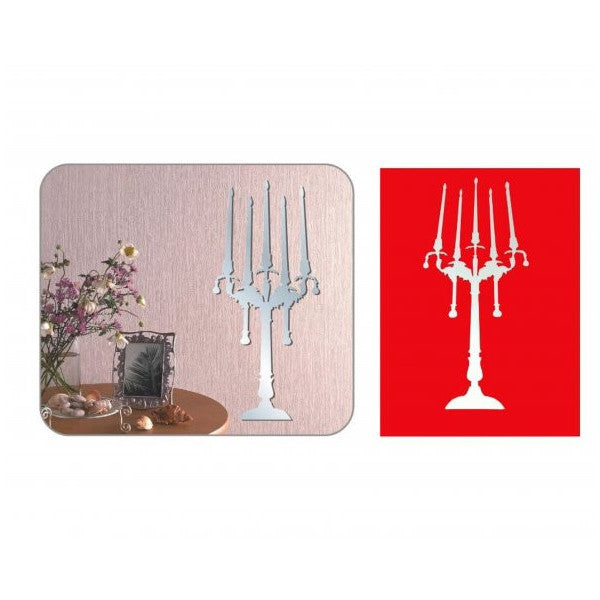 Wall Décor |  Mirrored Wall Decorations (Sticker) Shaped Candelabra.