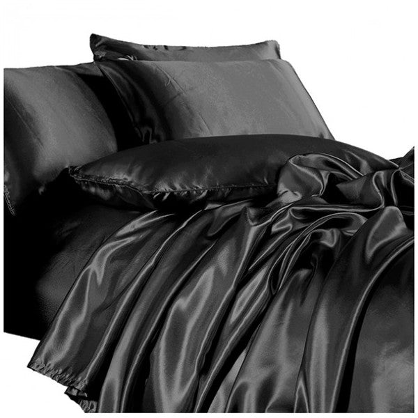 Helen George Double Duvet Cover Satin-Black