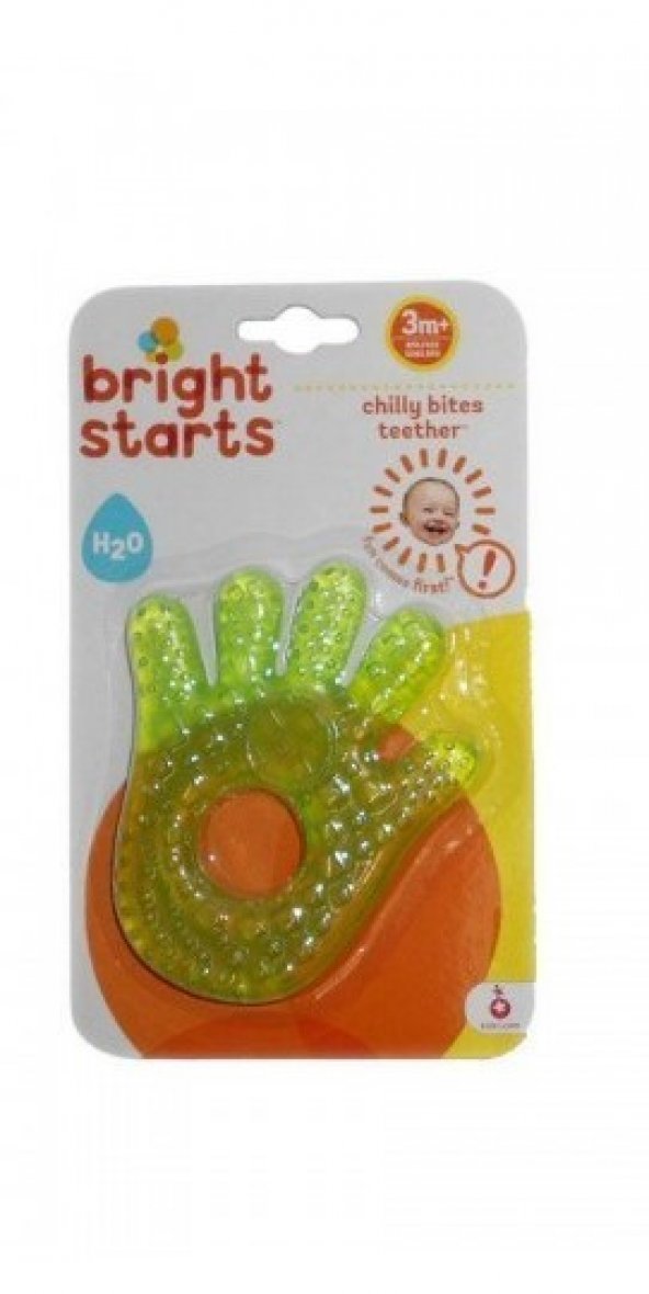 Rattle |  Bright Starts Hand Shaped Mouthguard - Green.