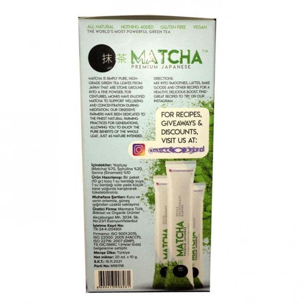 Supermarket |  Original Bandrole Matcha Antioxidant Premium Detox Tea - 20 Pieces.
