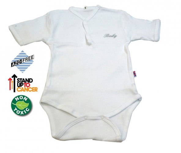 Snapsuit |  Sema Baby Half Sleeve Camisole Bodysuit (Body) - White 6-12 Months.
