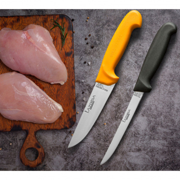 Lazbisa Kitchen Knife Set Butcher Meat Fish Black Fillet Knife And Butcher 1 Gold Series