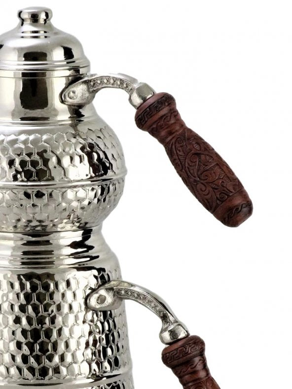Morya Copper Turkish Tea Pots Teapot Set Warmer Coffee Teaware Kettle Infuser Vintage Kitchen Decor Handmade 1.7L