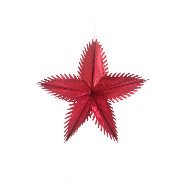 Metallized Red Star Hanging Ornament 50 Cm 1 Piece