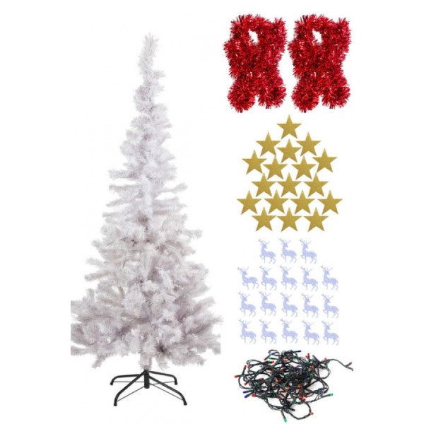 New Year Economic White Pine Tree Set Silvery Eva Ornate Set 150Cm Model-15