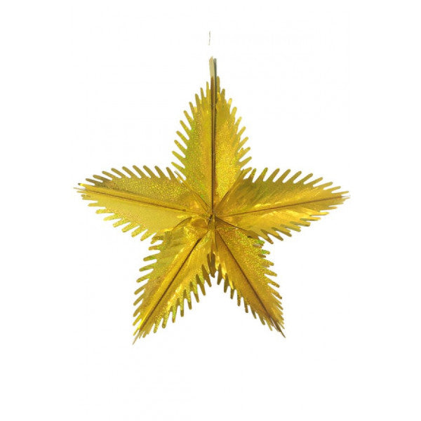 Metallized Gold Star Hanging Ornament 50 Cm 1 Piece