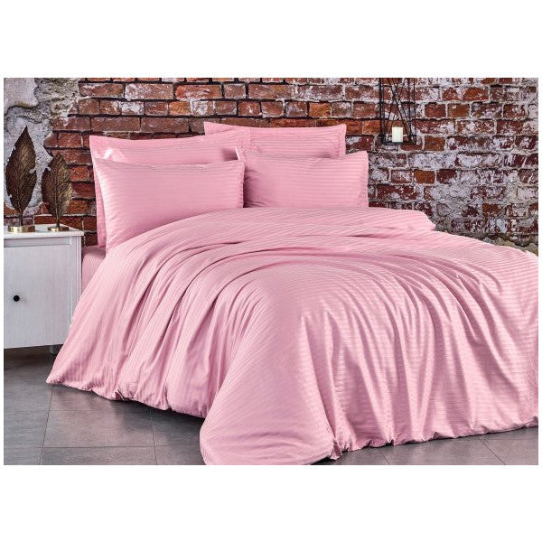 Komfort Home Single Striped Cotton Satin Duvet Cover Set