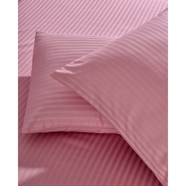 Komfort Home Striped Cotton Satin Pillow Case / Powder (1 Piece)